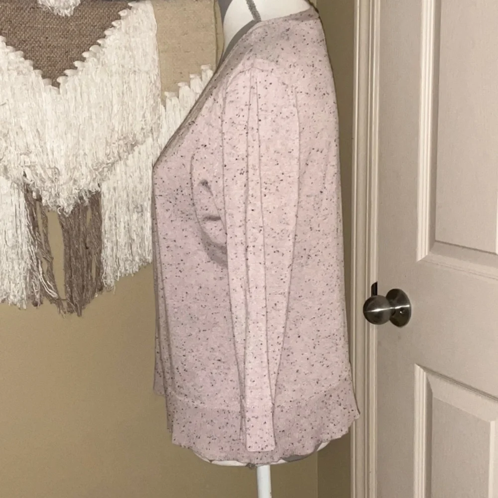 Pink Open Front Cardigan with Black Flecks by Verve Ami - Size Medium