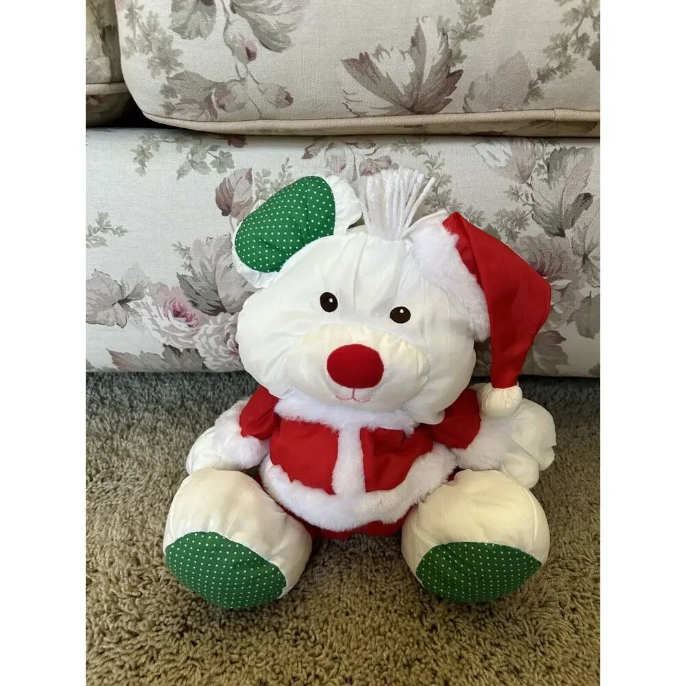 Vintage 1992 PUFFALUMP Fisher Price Bear Santa Claus Plush Christmas J24