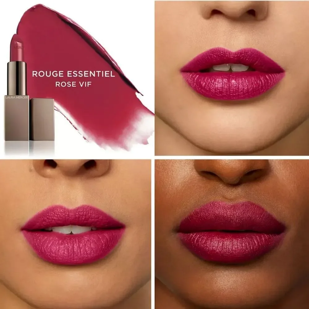Laura Mercier Rouge Essential Silky Creme Lipstick Rose VIF (Bright Berry Pink)