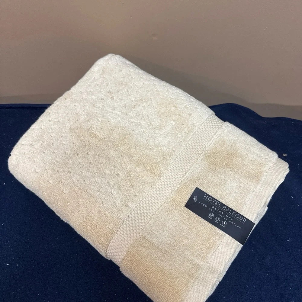Hotel Balfour 0 Twist Turkish Cotton 3 Pc Quick Dry Bath Towel Pale Sunshine NWT