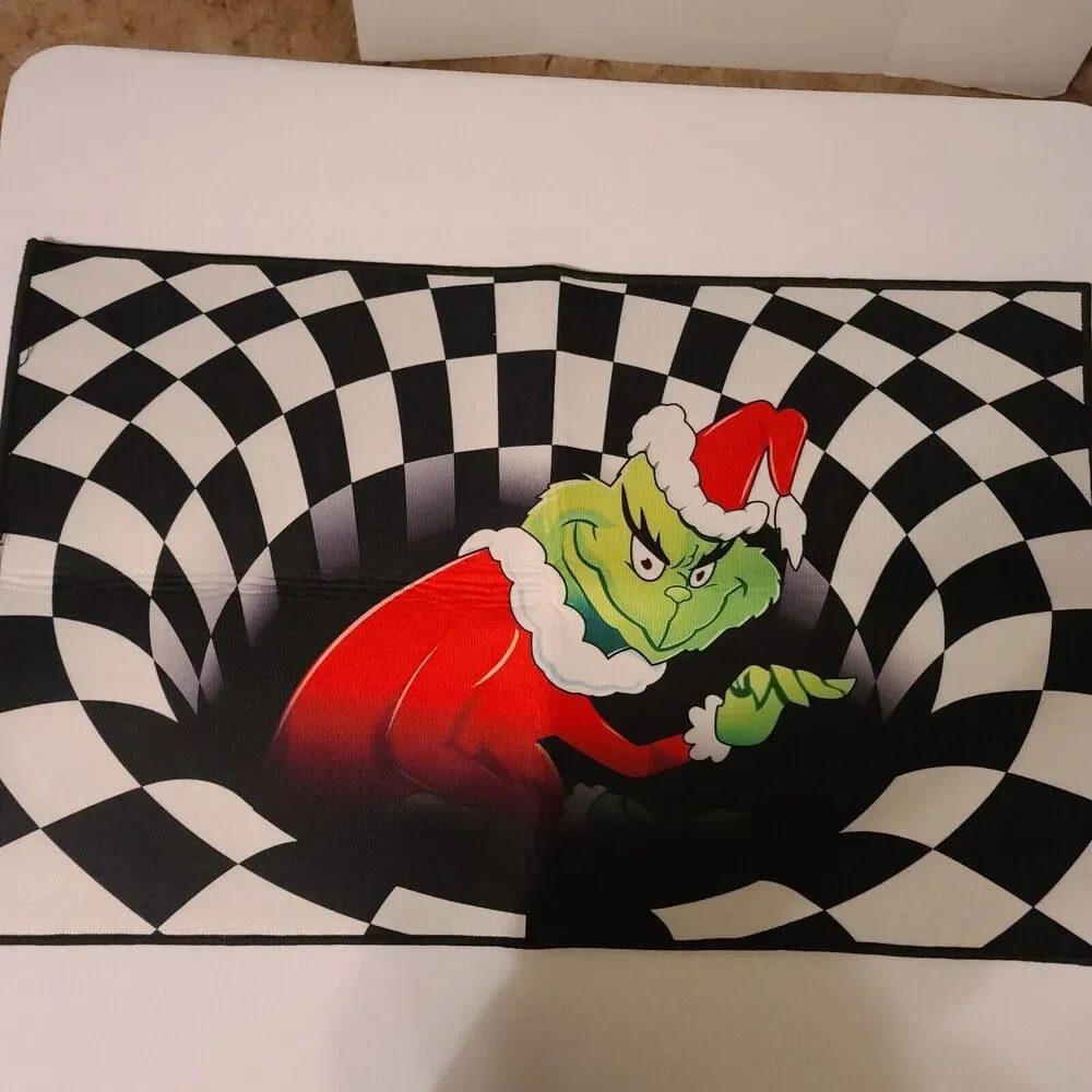 The Grinch 3D Christmas Illusion Door Mat NIP