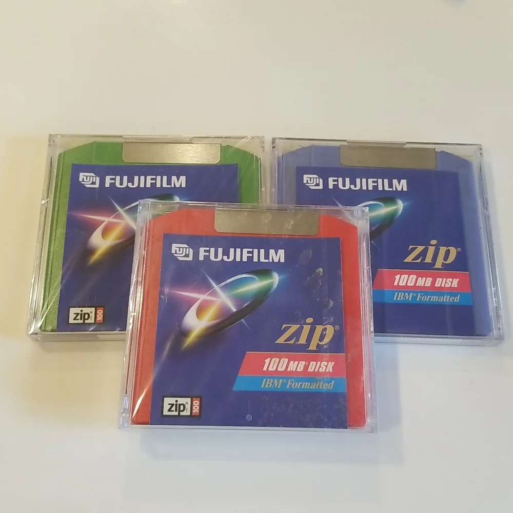 Fujifilm 100mb IBM Formatted Zip Drive Disk New Sealed (Bundle of 3)