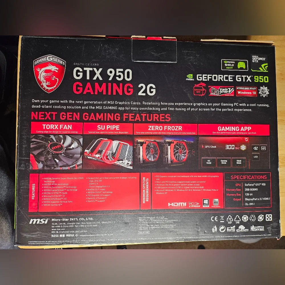 MSI Nvidia GeForce GTX 950 Graphic Card