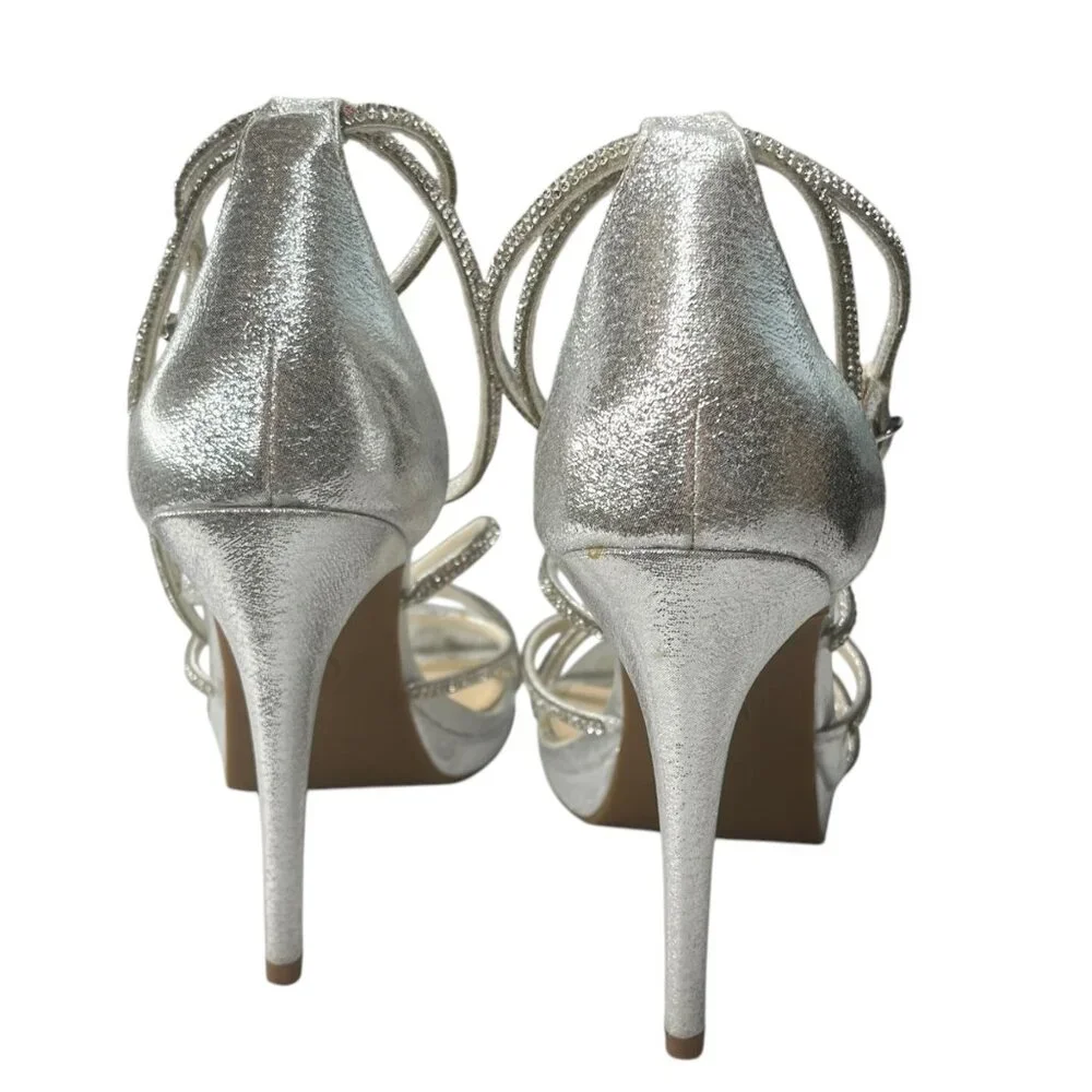 Jessica Simpson Jaeya High Heel Sandals In Platinum Size 9M