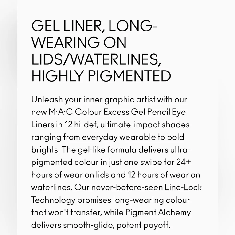 Mac Colour Excess Gel Pencil Eye Liner | Perpetual Shock Blue | Brand New in Box