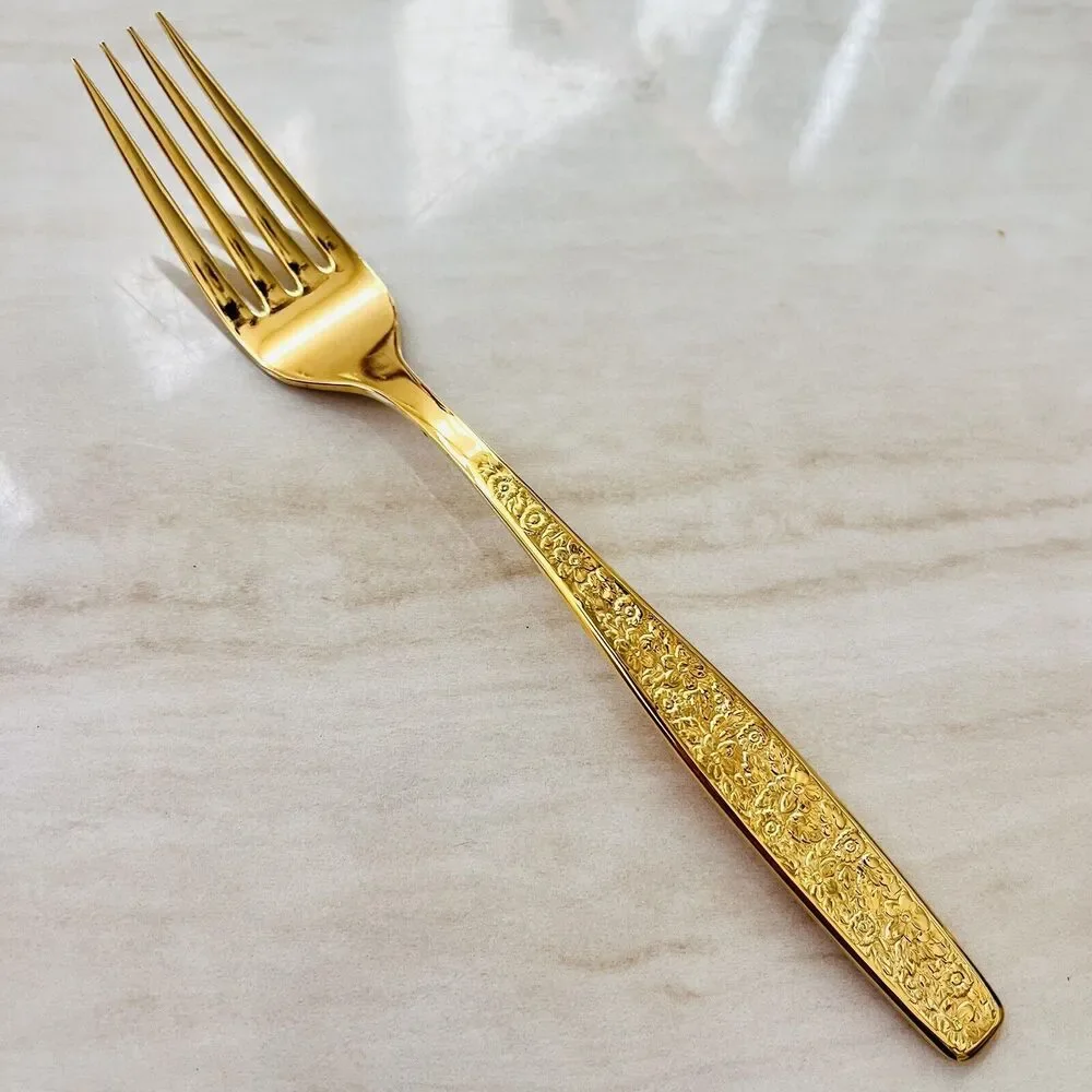 8pc INTERNATIONAL SILVER Golden Spring Garden Rogers Cutlery Flatware Knife Fork