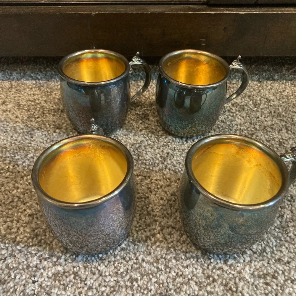 𝅺FB Rogers Silver Plated Punch Cups - Set of 4 - Vintage