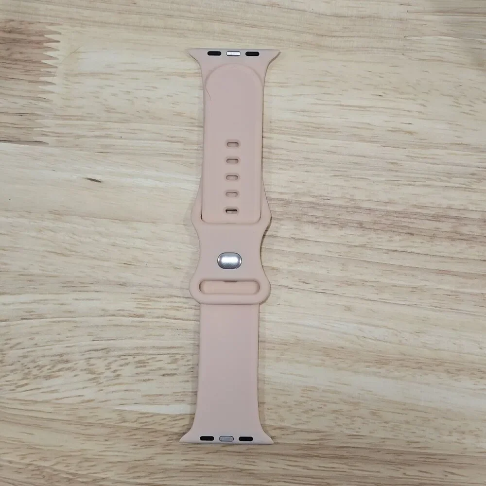 Pink Christmas Silicone Sport Band Wrist Strap For Apple Watch 42/44/45/49mm