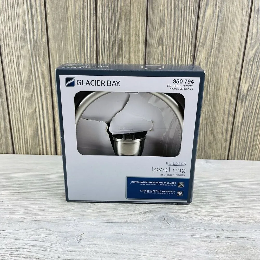 Glacier Bay Builders Towel Ring Brushed Nickel New