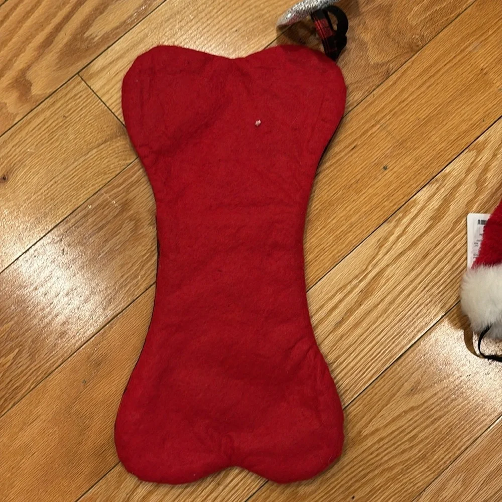 CHRISTMAS STOCKING AND SANTA HAT & BOW TIE/COLLAR PET BUNDLE