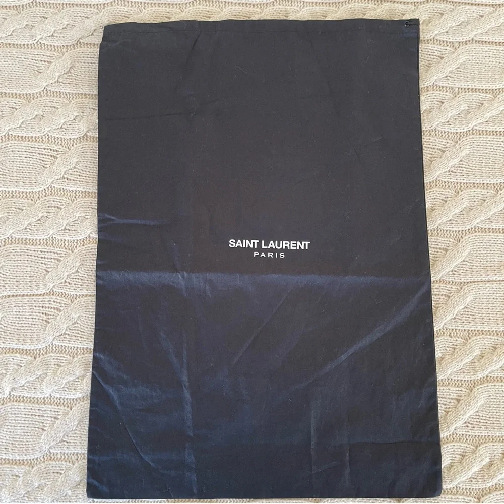 Saint Laurent Large Drawstring Cotton Black Dust Bag