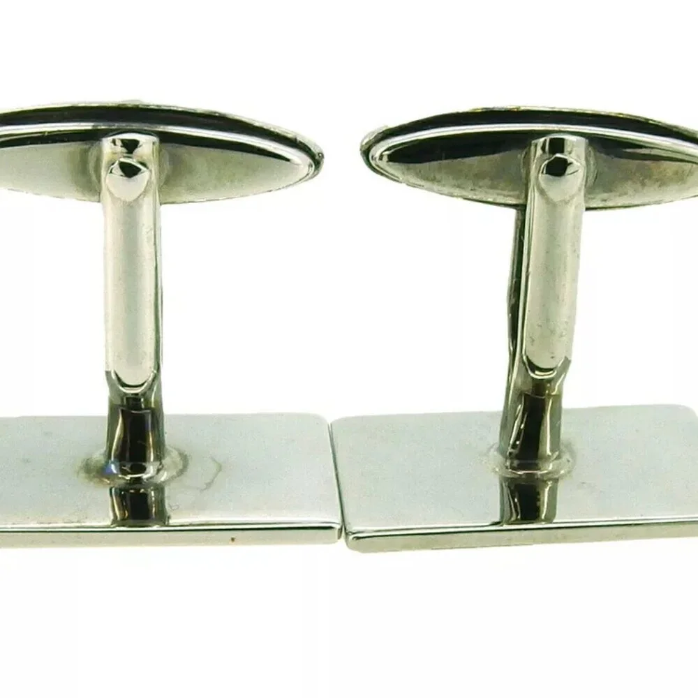 dunhill cuff d mark Silver & Gold Hardware Authentic Used