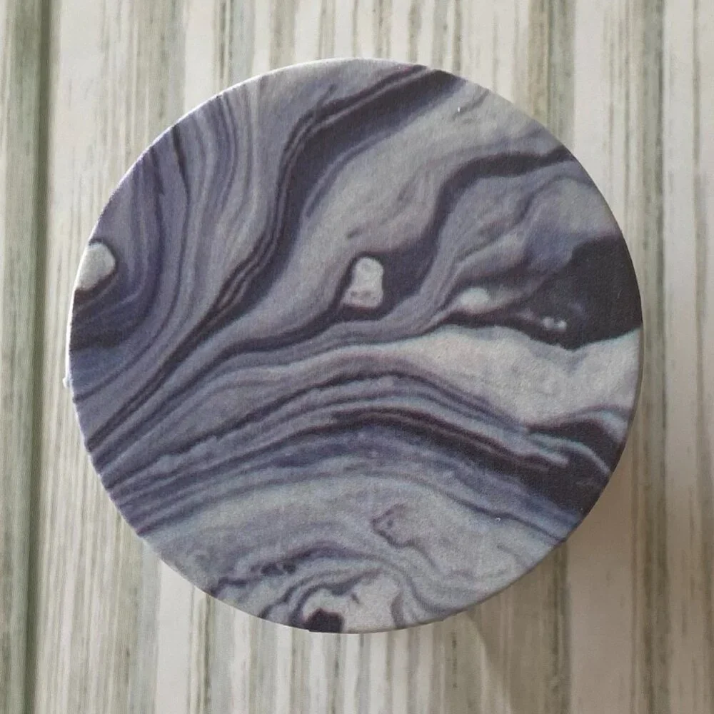 BUNDLE 10/$5 Cell Phone Grip BLACK WHITE MARBLE
