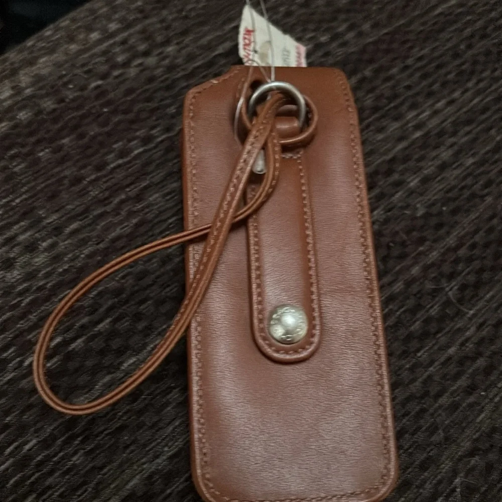 Vintage Coach Genuine Leather Flip Cell Phone Case Style 292587 Brown
