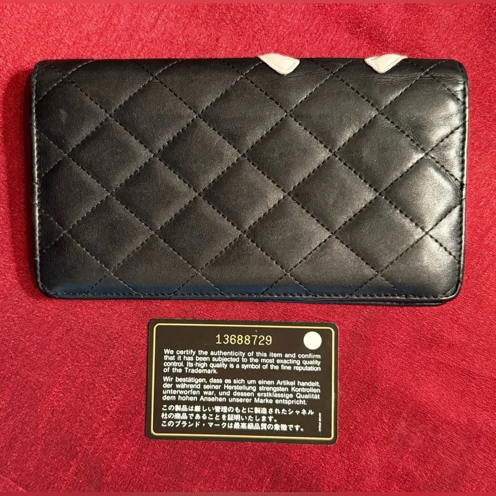 Chanel Cambon Quilted Lambskin Wallet, Black