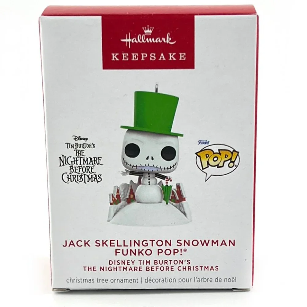 2024 Hallmark Christmas Ornament Jack Skellington Snowman Funko Pop Nightmare