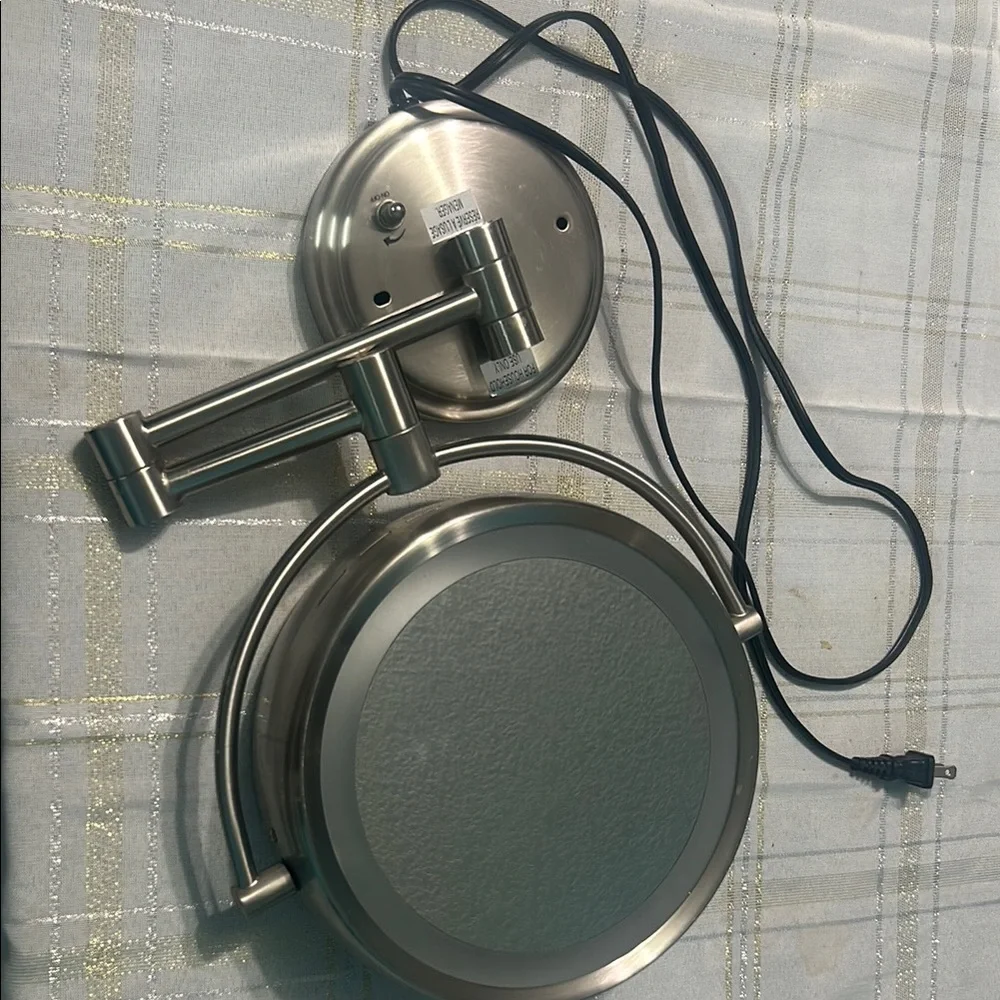 Wall-Mounted Mirror with Built-In Light