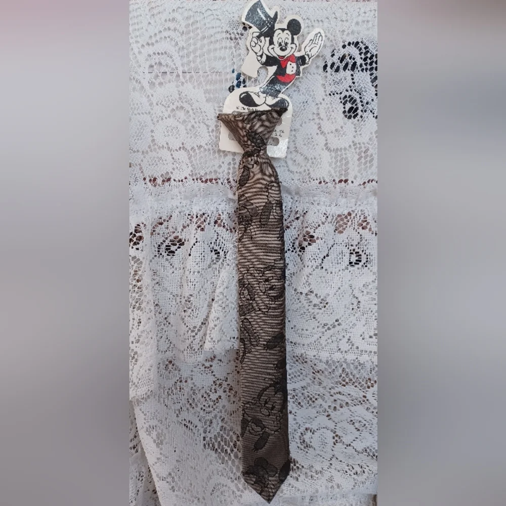 VINTAGE DISNEY KIDS' CLIP-ON TIE BALANCINE THE TIE WORKS GOOFY OLIVE GRAY/BLACK