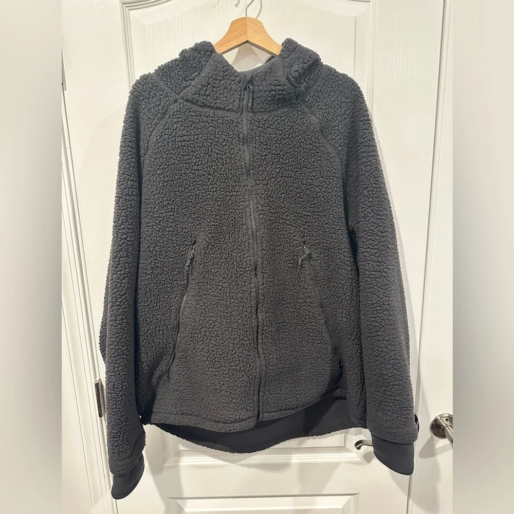 C9 Champion Men's Sherpa Lined Fleece Hooded Jacket - Charcoal Grey, Large