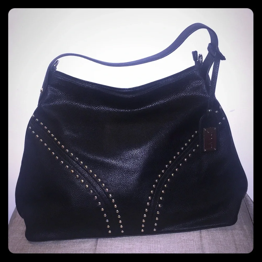 NEW Pebbled Vegan Leather Studded Hobo Western Studded Shoulder Bag