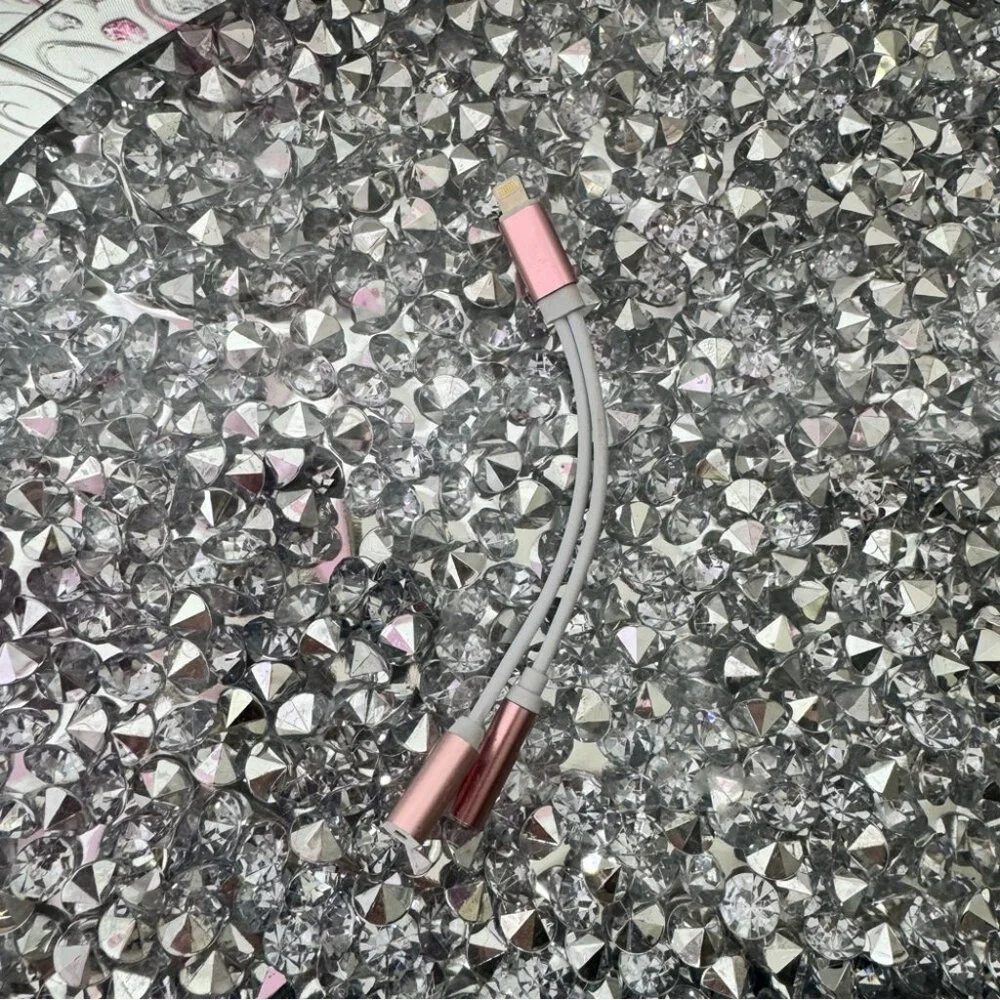 Rose Gold 3 way Charging Cable dual type iPhone audio USBC
