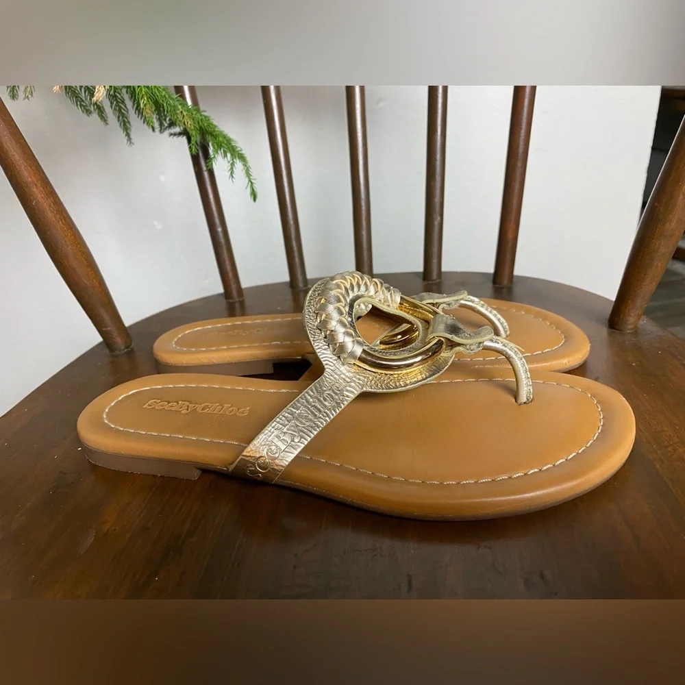 Womens See by Chloé Hana Leather Sandals Size 36 Made in Spain