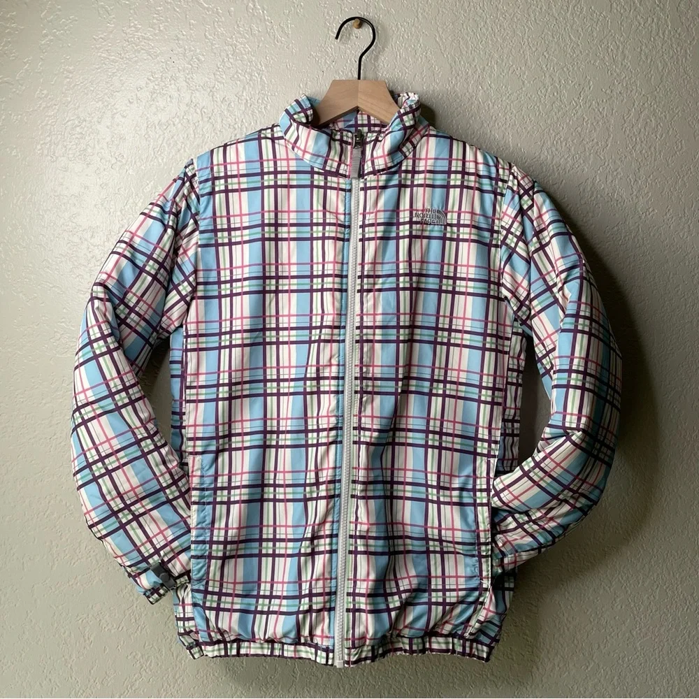 The North Face Girls Plaid Puffer Jacket Size XL