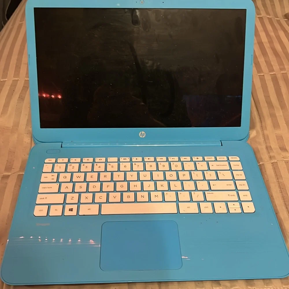 HP blue laptop