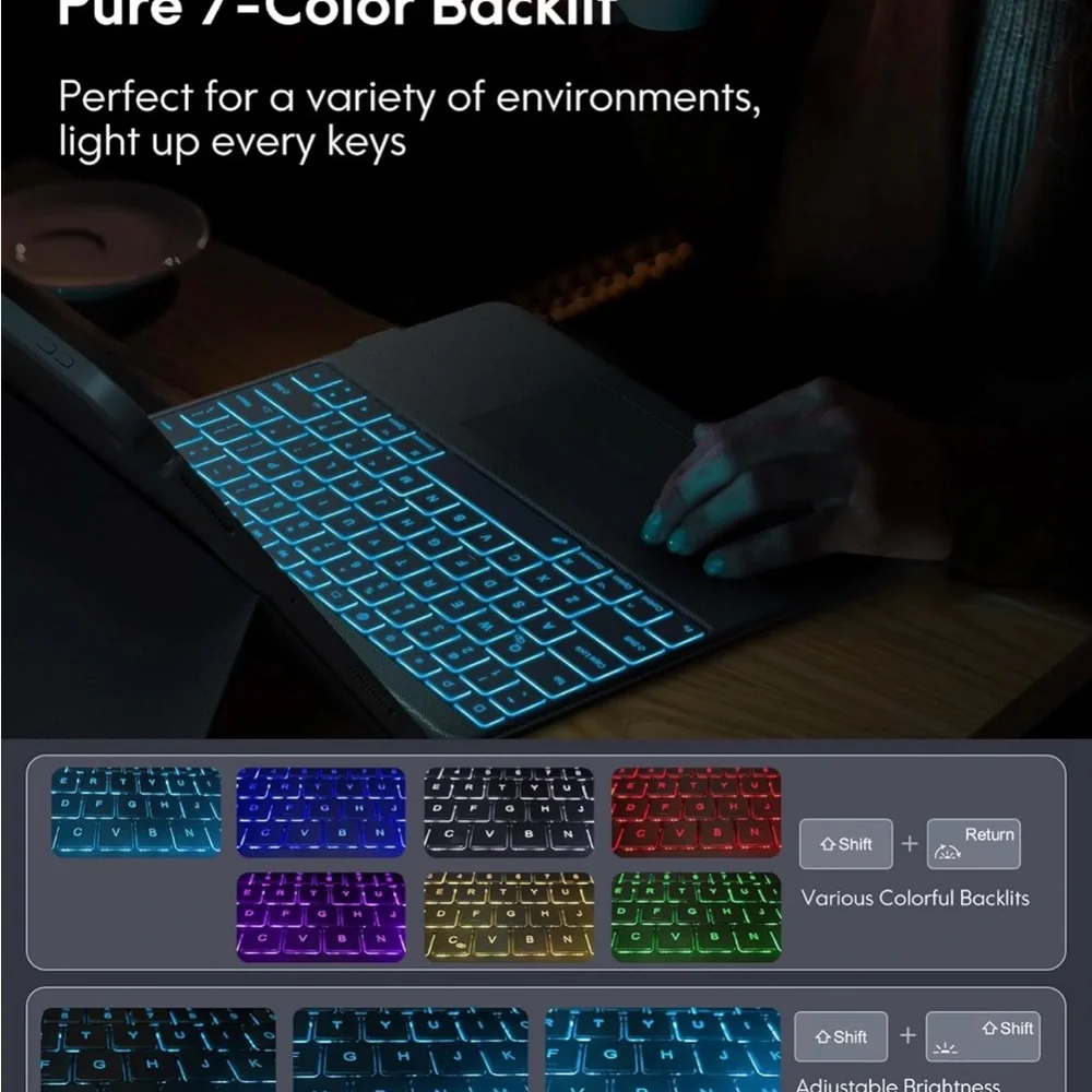 Gray Tablet Keyboard Case with Modern Design