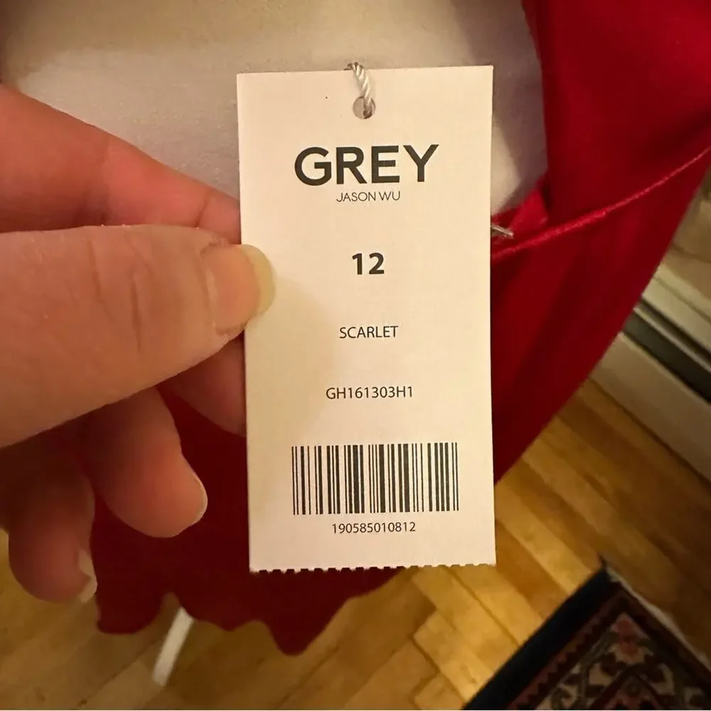 Jason Wu - Grey, Crisscross-Back Satin Cocktail Dress, size 12
