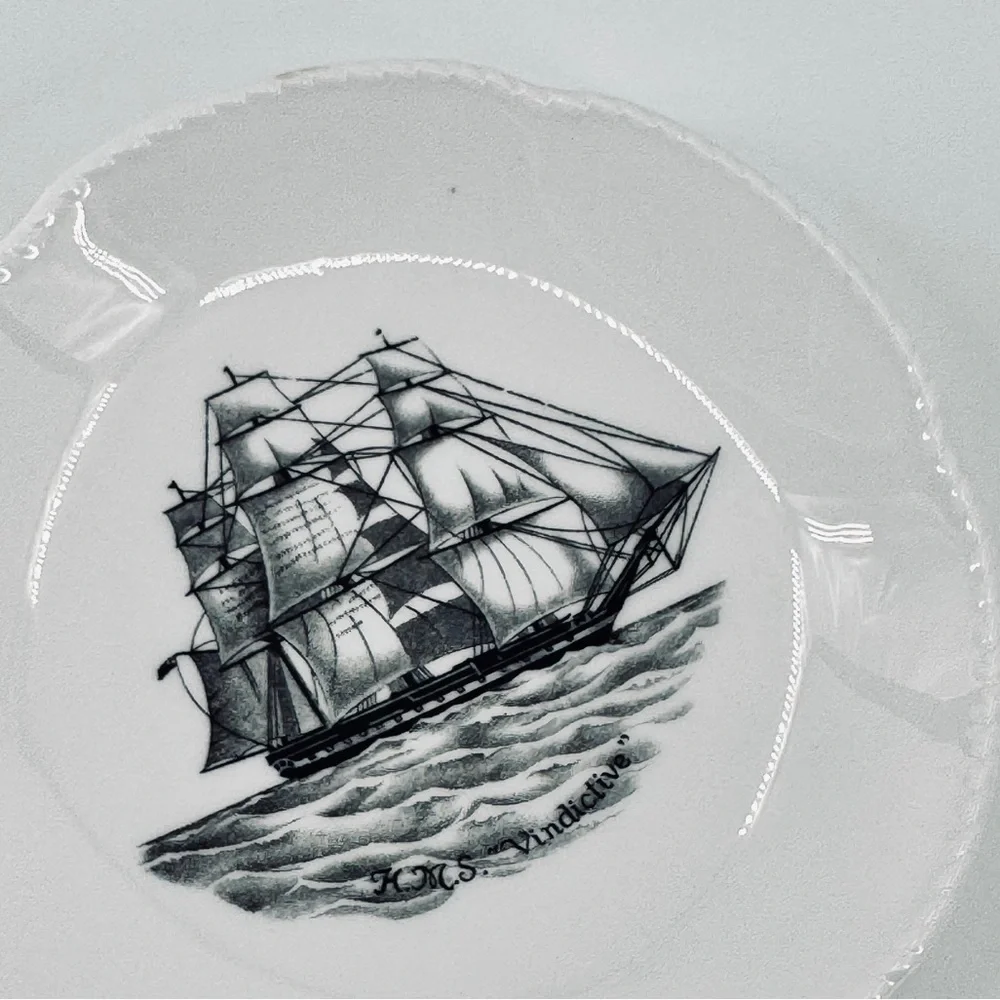 VTG Spode Set-off-4 English Bone China Ship 4” Plates
