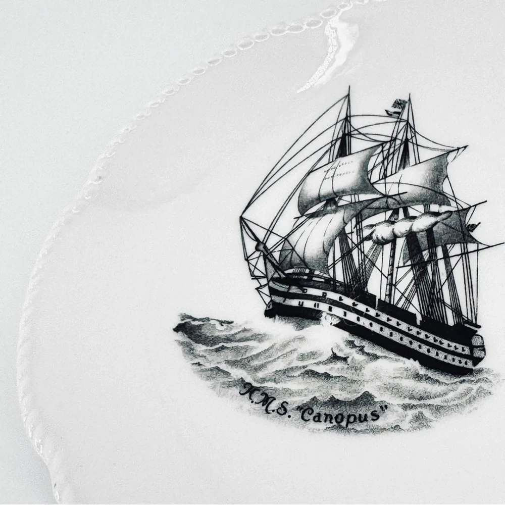 VTG Spode Set-off-4 English Bone China Ship 4” Plates