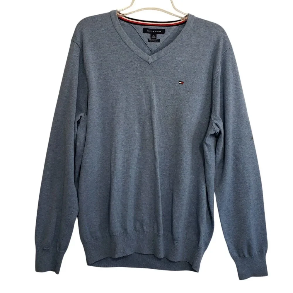 Tommy Hilfiger Men's Premium Cotton V-neck Sweater, Size XL