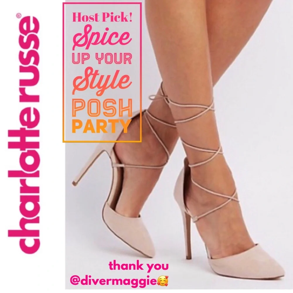 Charlotte Russe [Cognac] Ankle-tie Stillettos Strappy Lace Up Heels