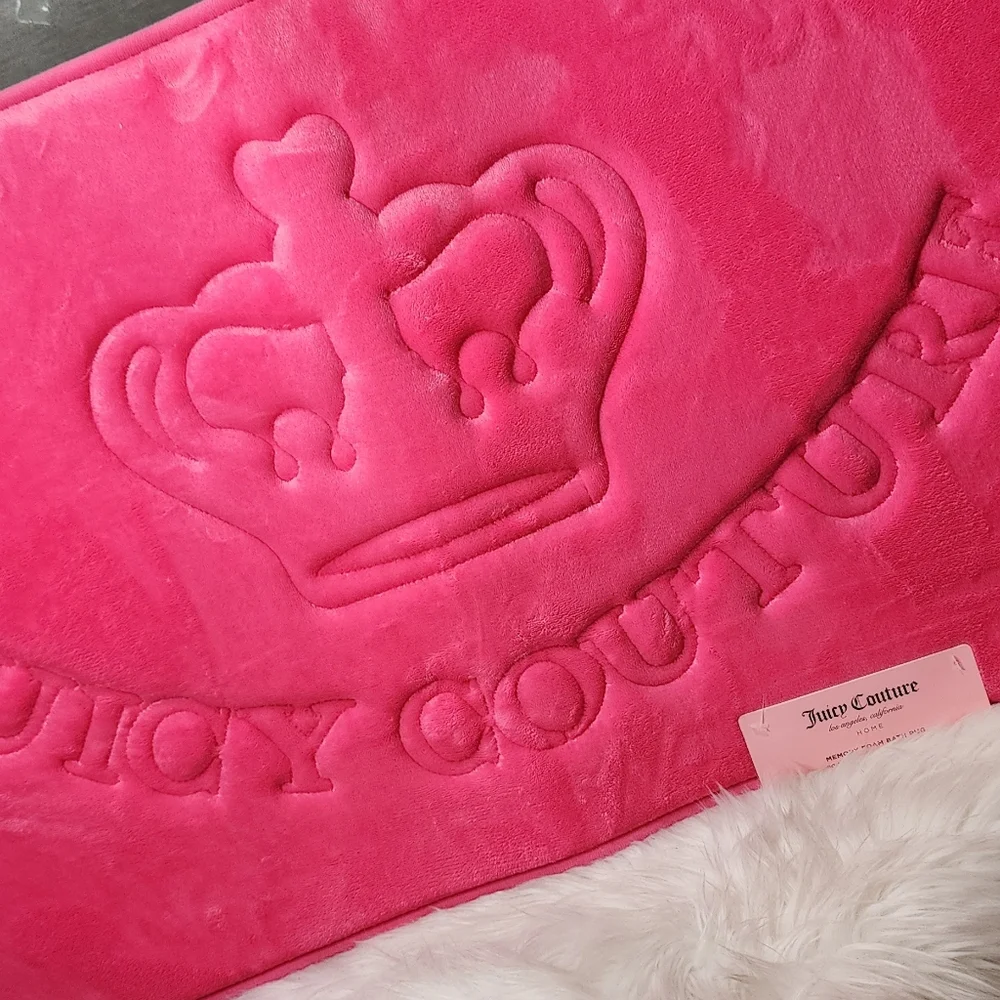 Juicy Couture Hot Pink Memory foam Bath Rug New