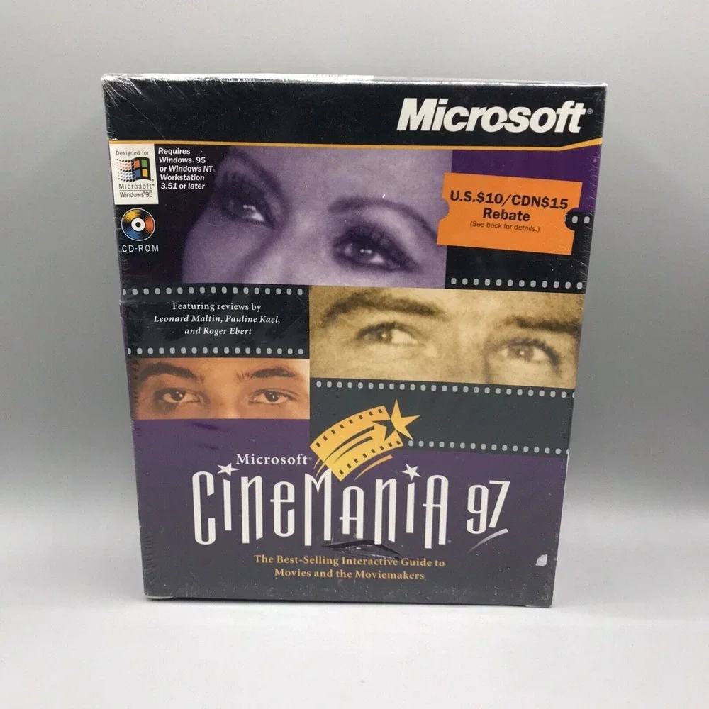 Microsoft Cinemania 97 Windows 95 Interactive Guide to Movies & Moviemakers NEW