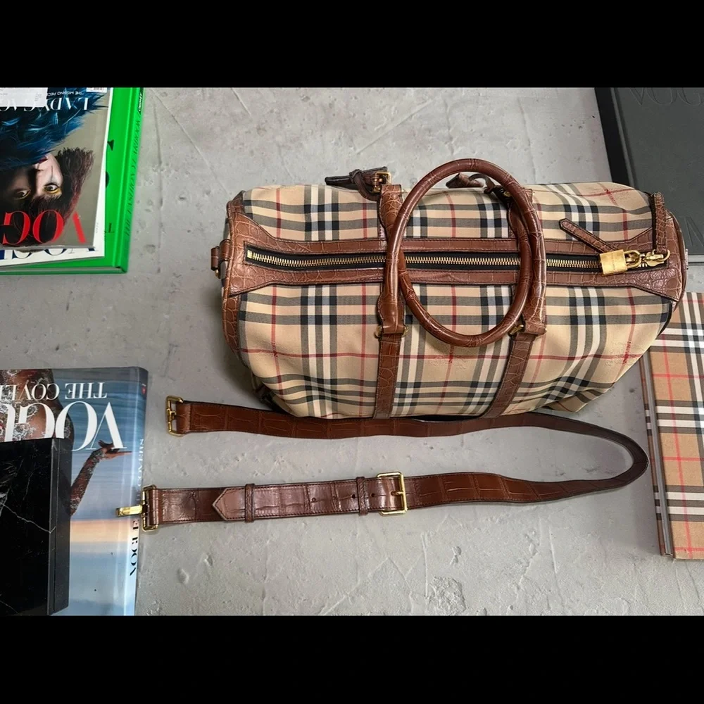 Burberry check leather