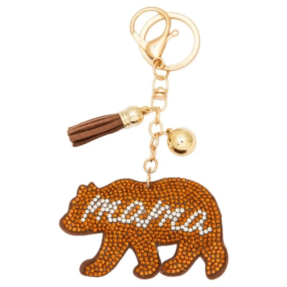 NWT MAMA BEAR rhinestone keychain charm