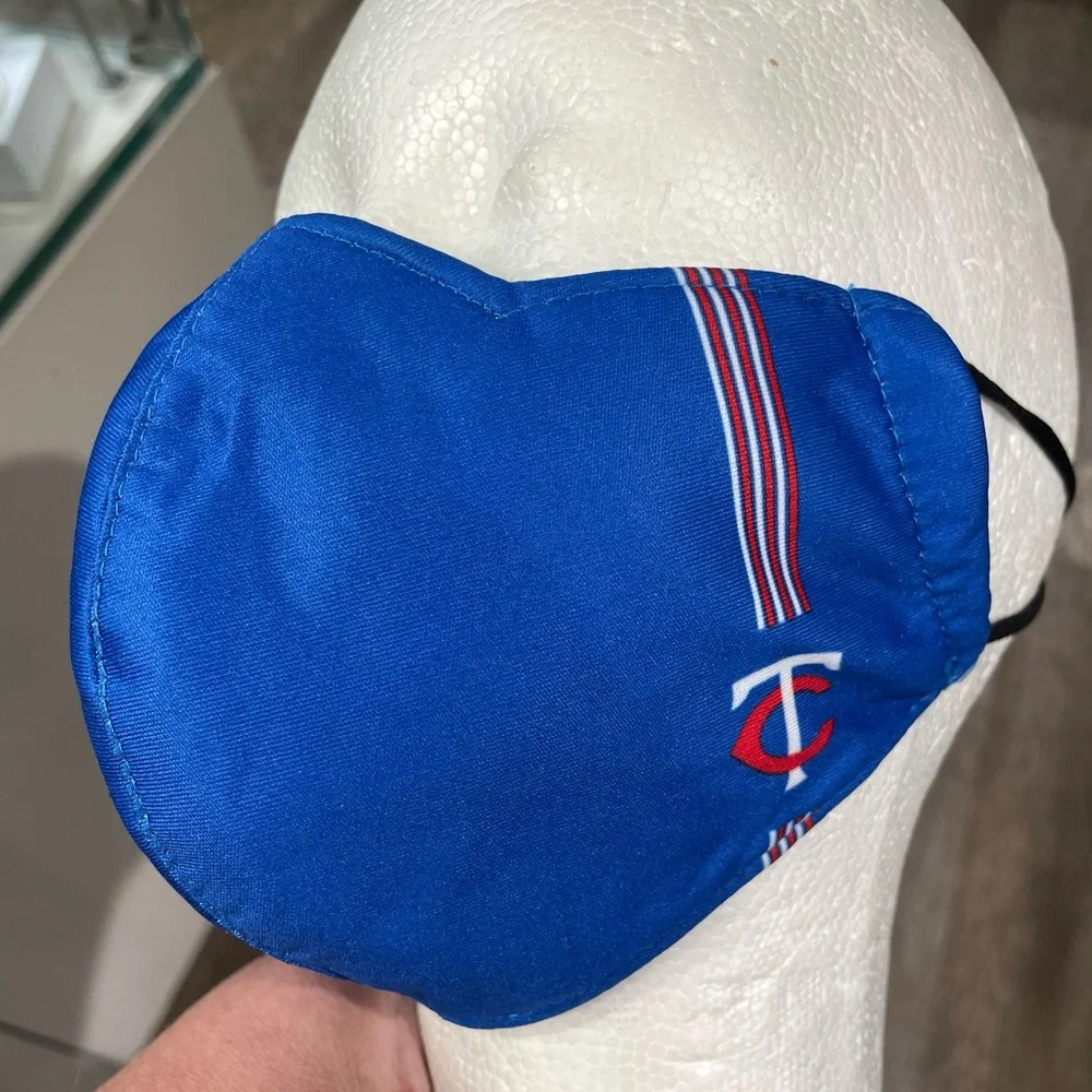 Minnesota Twins MLB Team Color Face Mask Logo ~ Adjustable ear laces ~ One Size