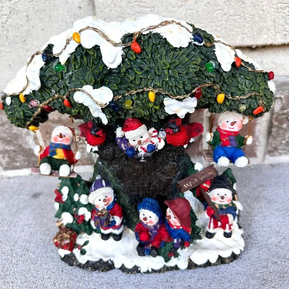 Vintage Holiday Collection Snowman Musical Lights   Music Tested Works C…