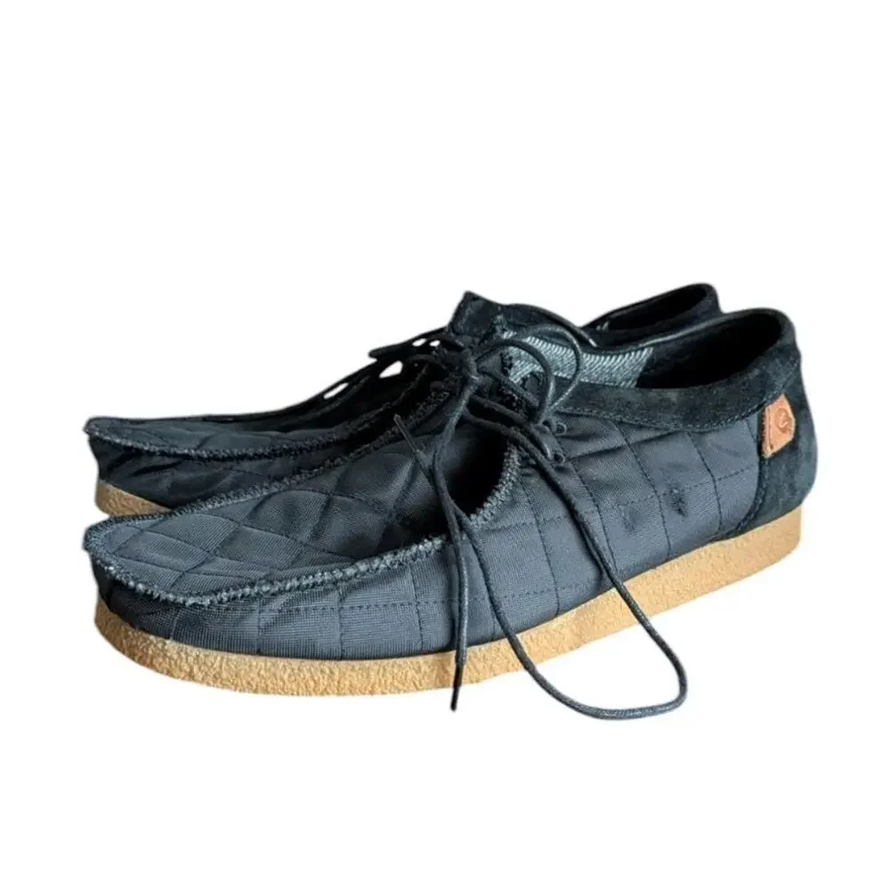 Clarks Shacre II Step Moccasin Boots Men 12 Black Textile 26162714 Shoes Lace Up