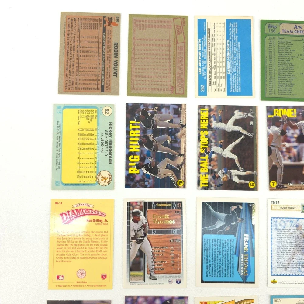 25 Card Baseball Star Lot Several Year Span All Pictured Yount Rose Thomas Ryan