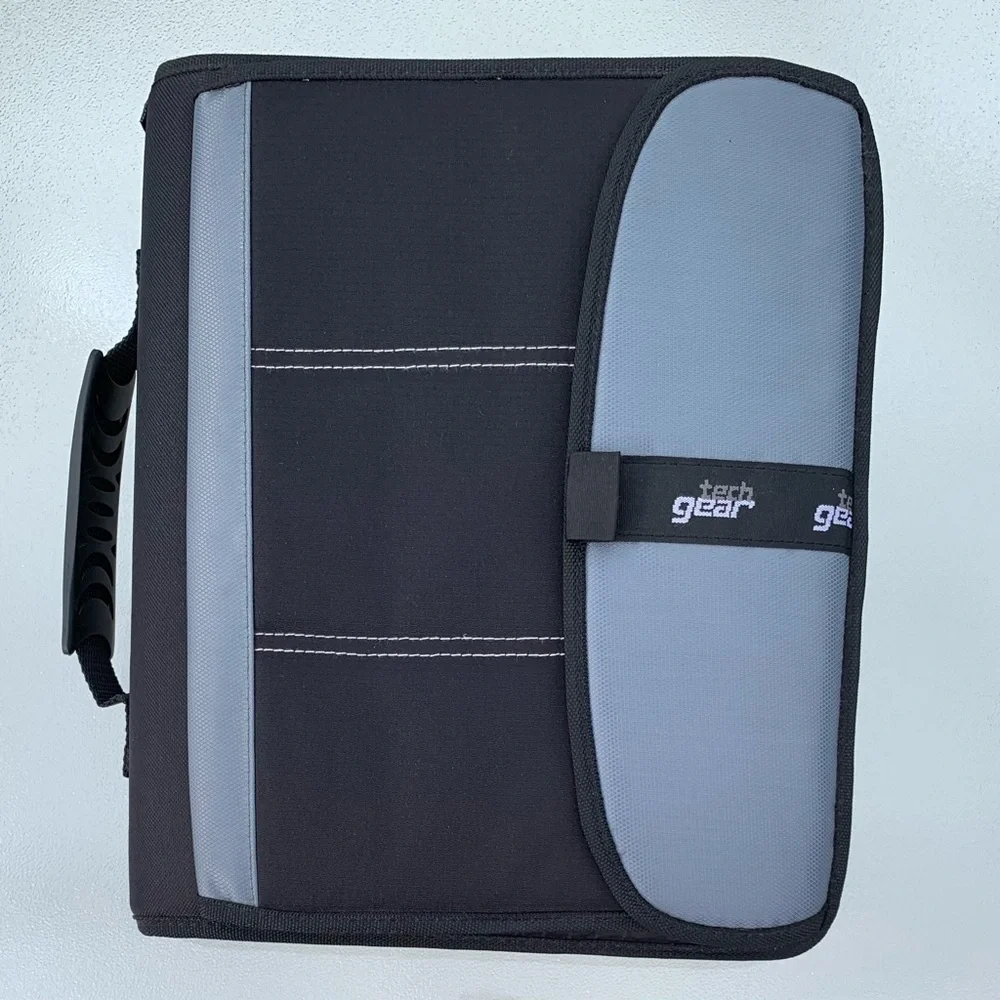 Tech Gear Mega Filled Black and Grey Padded 3-Ring Binder Organizer