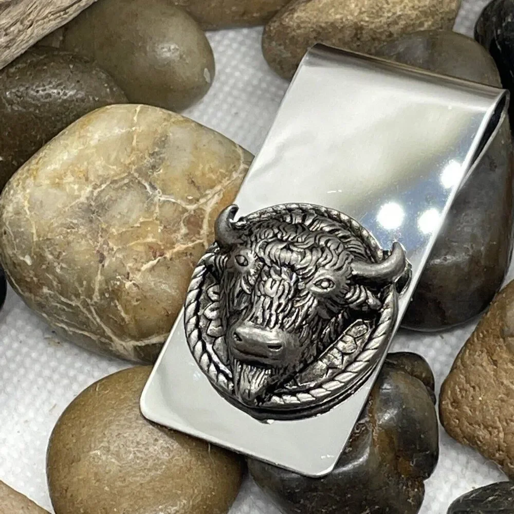 BUFFALO 3D Money Clip Stainless Steel Quality Wedding Party Gift FATHERS DAY NEW