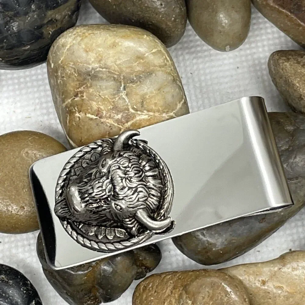 BUFFALO 3D Money Clip Stainless Steel Quality Wedding Party Gift FATHERS DAY NEW