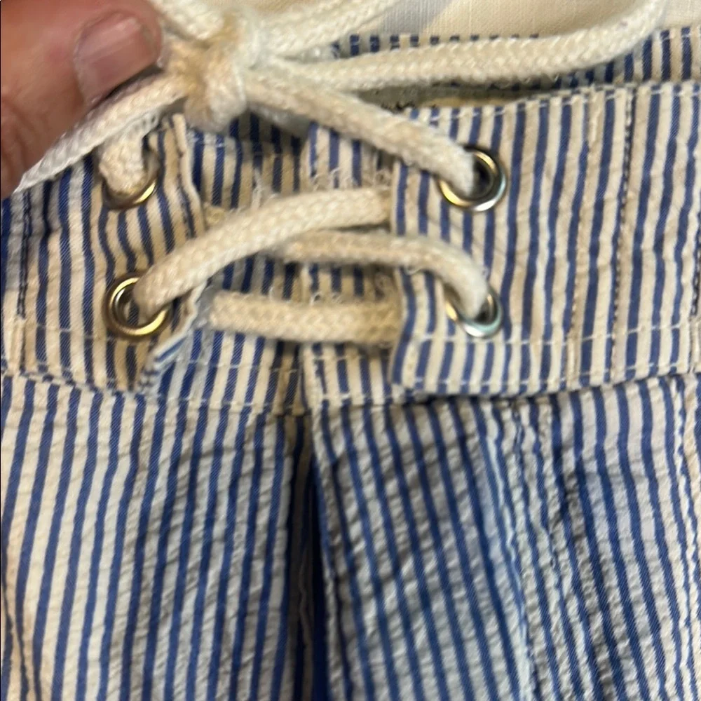J. Crew Blue and White Board Shorts with Drawstring Waist