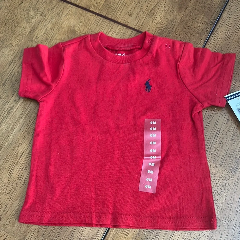Ralph Lauren Red Short Sleeve Tee for Kids