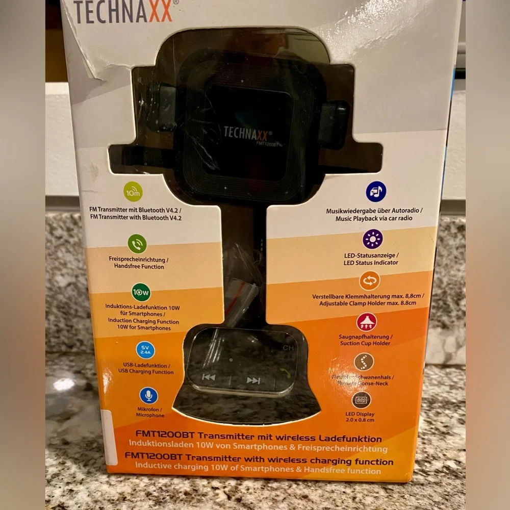 Technaxx FMT1200BT Wireless Charging FM Transmitter