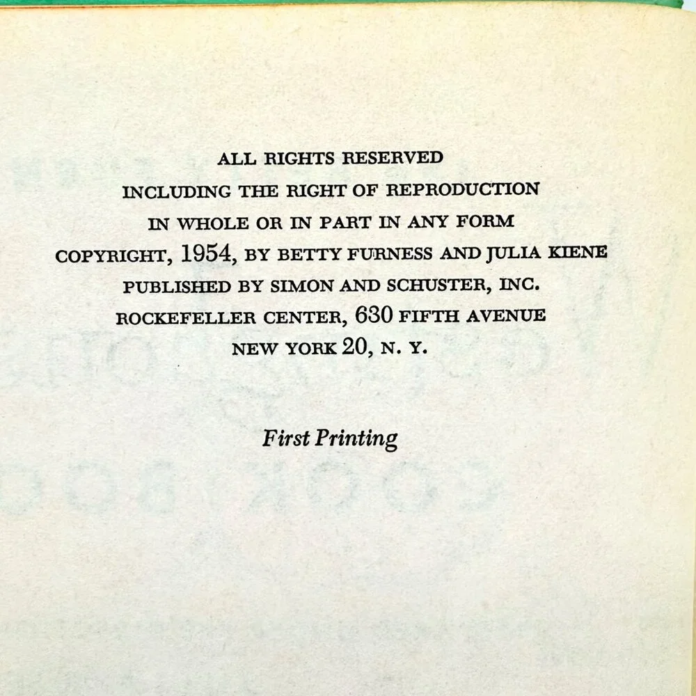 The Betty Furness Westinghouse Cookbook Hardcover 1954 - 1st Printing