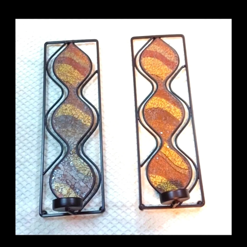 Elements Brown Mosaic Black Display Wall Decor 2 Set